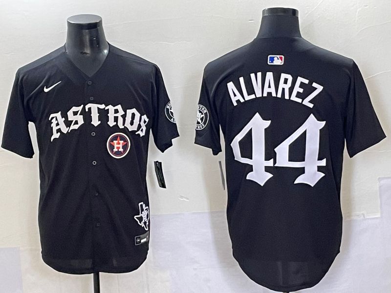 Men 2025 Houston Astros #44 Alvarez Black Seven generations Joint Name Nike MLB Jersey style 12->houston astros->MLB Jersey